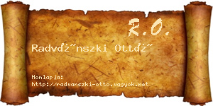 Radvánszki Ottó névjegykártya