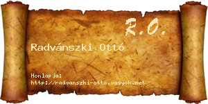 Radvánszki Ottó névjegykártya